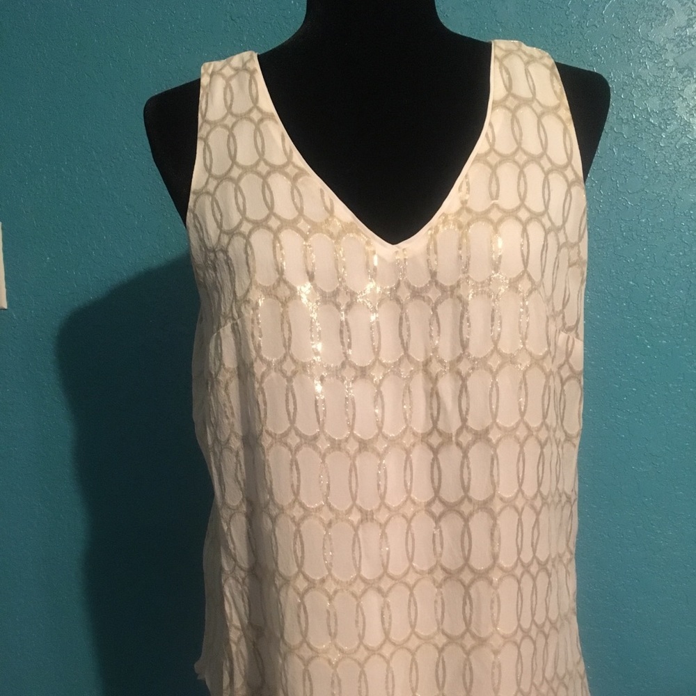 White|Black (M) silk shell